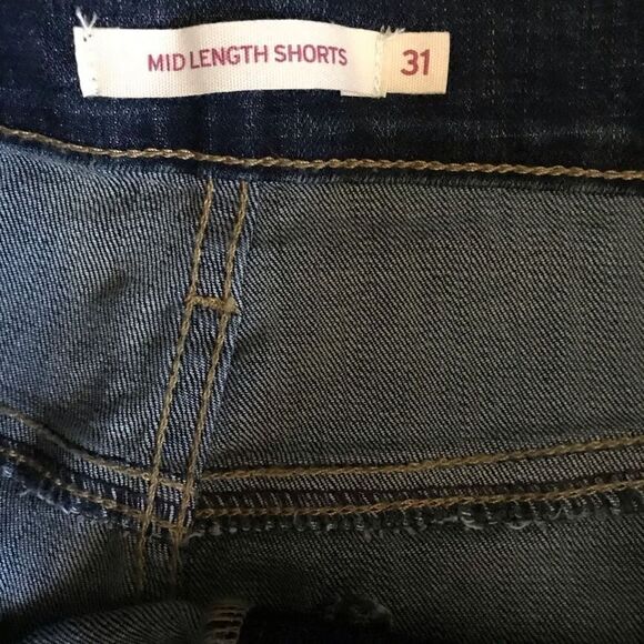Levi’s denim walking shorts SZ 31 rolled cuffed jean high rise mid length - Picture 3 of 5